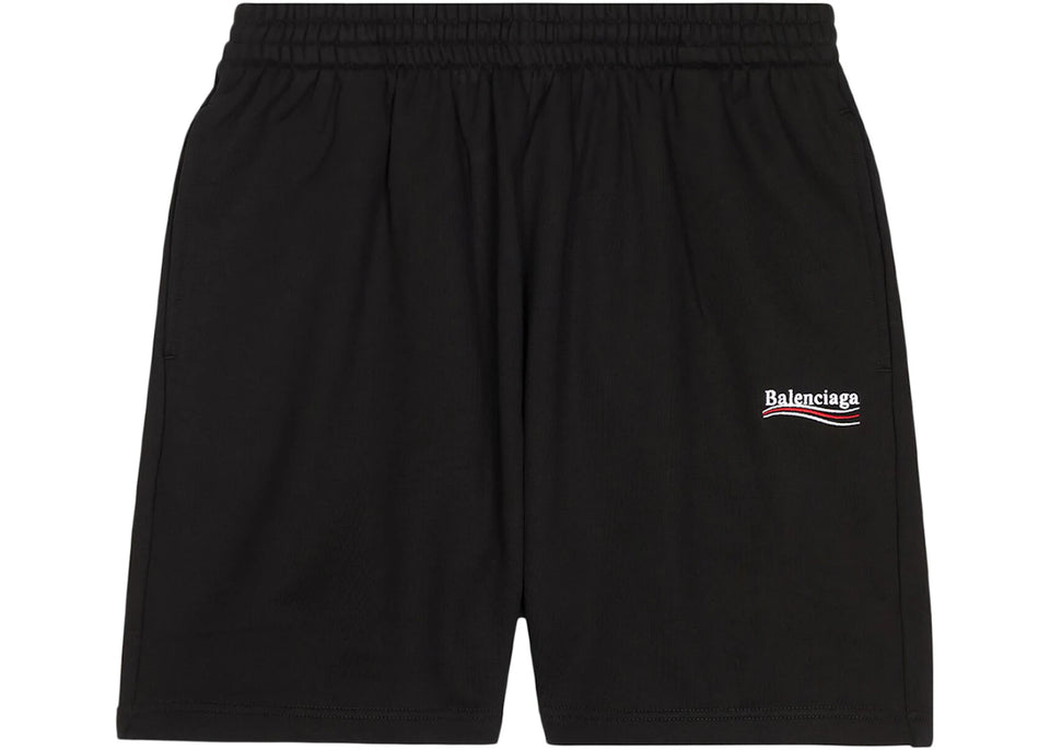 Balenciaga Political Campaign Large Fit Sweat Shorts Black/White