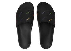 Balenciaga Pride Pool Slides Black White Multi