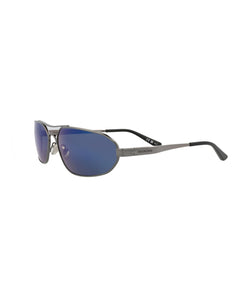 Balenciaga Shield-Frame Metal Sunglasses Ruthenium Ruthenium Blue (BB0227S-30013402-004)