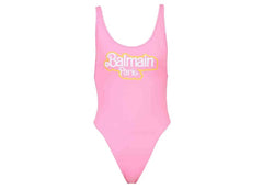 Balmain x Barbie - Racerback One-Piece Light Pink with White Balmain Paris Logo