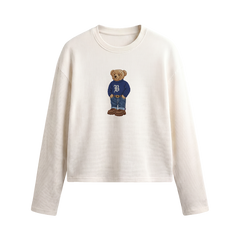 Blacklist Bear Basics Waffle T-shirt Off White