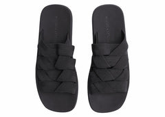 Bottega Veneta Intrecciato Elastic Slides Black