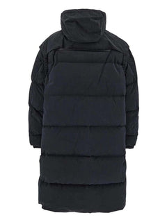 Bottega Veneta Long Fronted Popeline Puffer Jacket Black