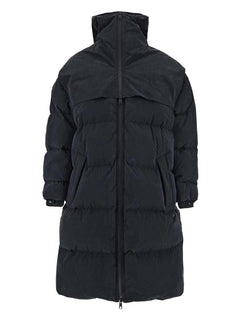 Bottega Veneta Long Fronted Popeline Puffer Jacket Black