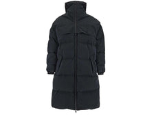 Bottega Veneta Long Fronted Popeline Puffer Jacket Black