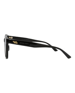 Bottega Veneta Round-Frame Acetate Sunglasses Black Black Grey (BV1080SK-30009237-001)