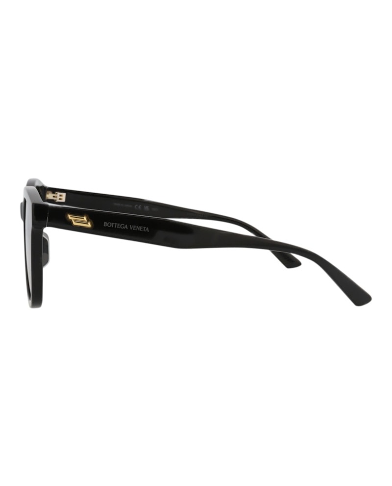 Bottega Veneta Round-Frame Acetate Sunglasses Black Black Grey (BV1080SK-30009237-001)