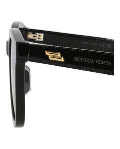 Bottega Veneta Round-Frame Acetate Sunglasses Black Black Grey (BV1080SK-30009237-001)