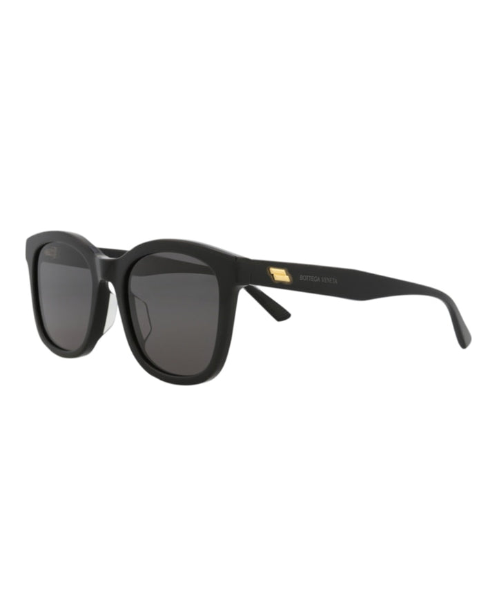 Bottega Veneta Round-Frame Acetate Sunglasses Black Black Grey (BV1080SK-30009237-001)