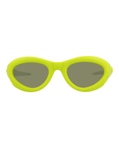 Bottega Veneta Round Oval Sunglasses Green/Green/Green (BV1162S-30013384-003)