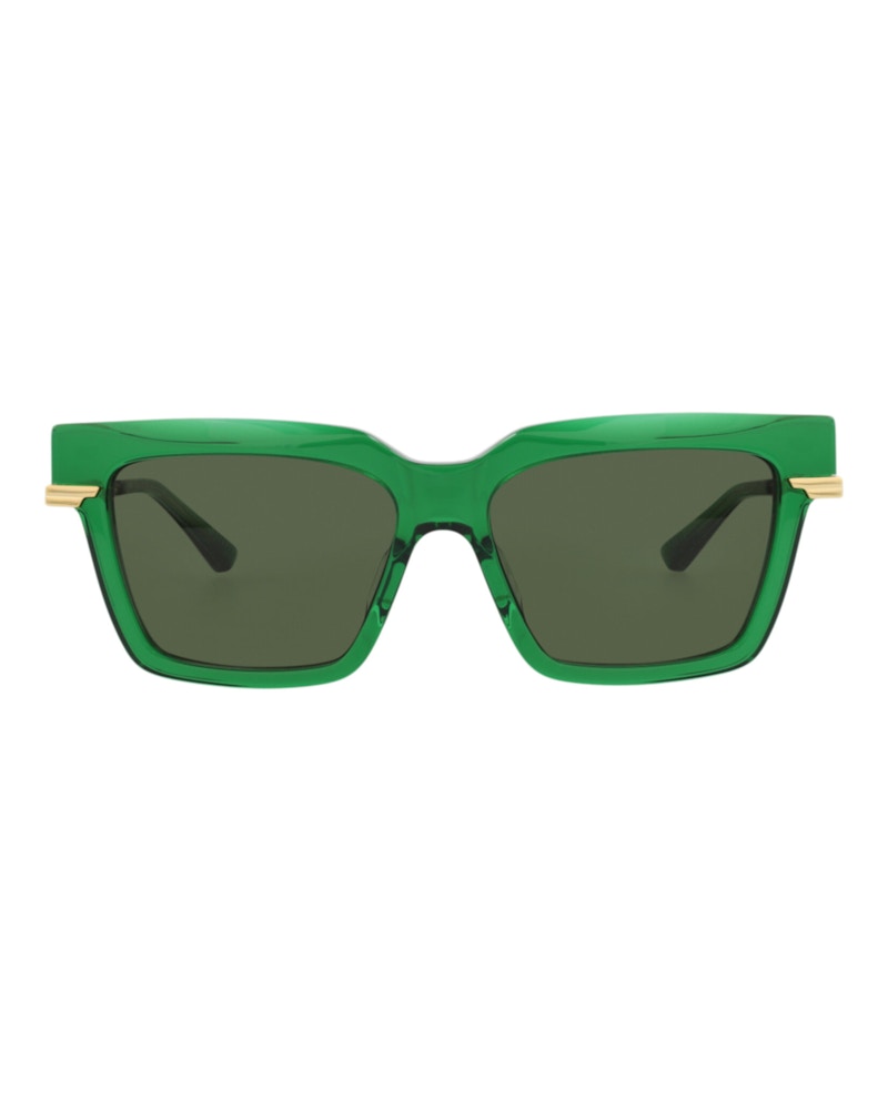 Bottega Veneta Square-Frame Recycled Acetate Sunglasses Green Gold Green (BV1242S-30014295-003)