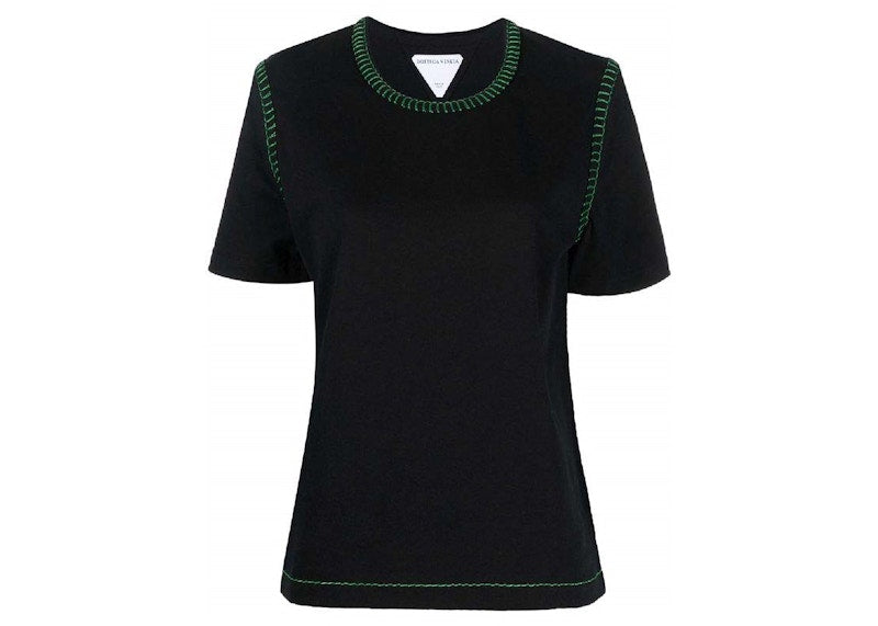 Bottega Veneta Stitch Detailed Crewneck T-Shirt Black