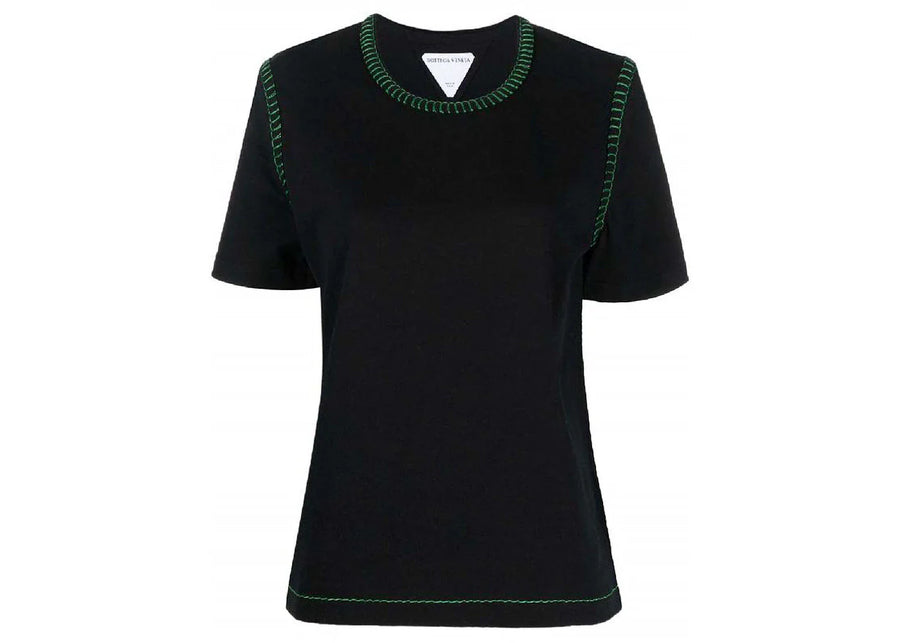 Bottega Veneta Stitch Detailed Crewneck T-Shirt Black