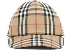 Burberry Baseball Cap Logo Applique Vintage Check Archive Beige