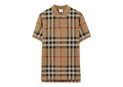 Burberry Check Cotton Jacquard Polo Shirt Archive Beige