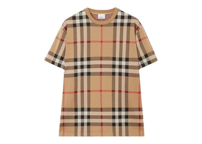 Burberry Check Cotton Jacquard T-Shirt Archive Beige