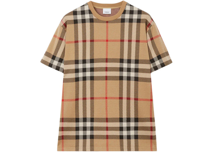Burberry Check Cotton Jacquard T-Shirt Archive Beige
