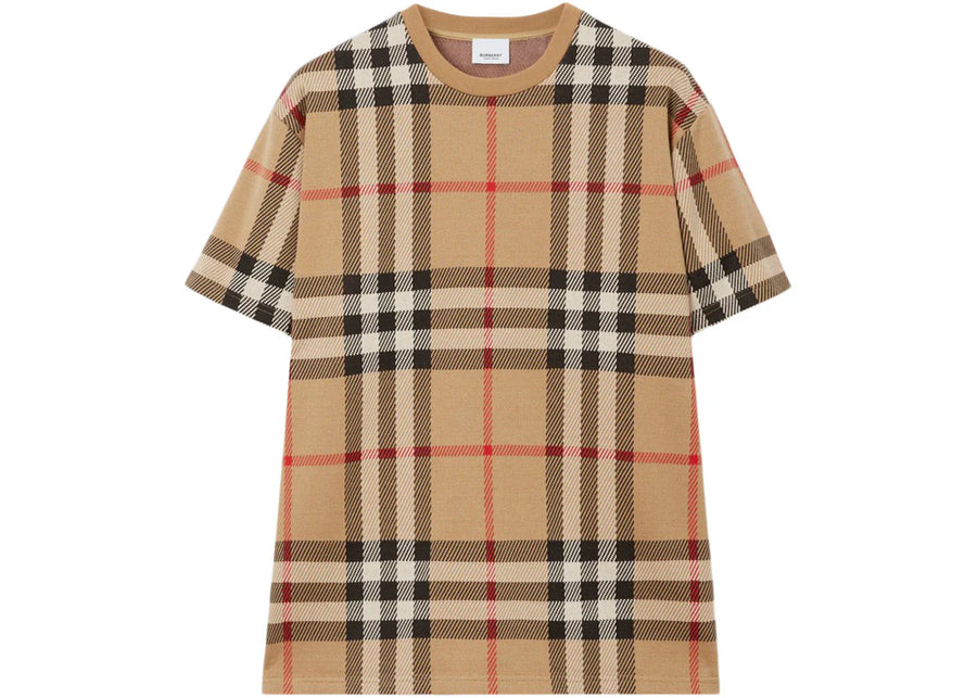 Burberry Check Cotton Jacquard T-Shirt Archive Beige