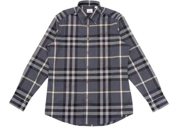 Burberry Check Cotton Shirt Grey