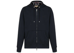 Burberry Clarendon Check Hood Zip Up Hoodie Navy
