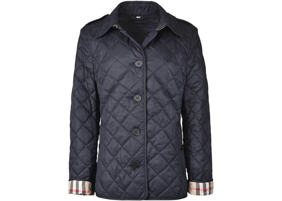 Burberry Diamond Quilted Jacket Navy