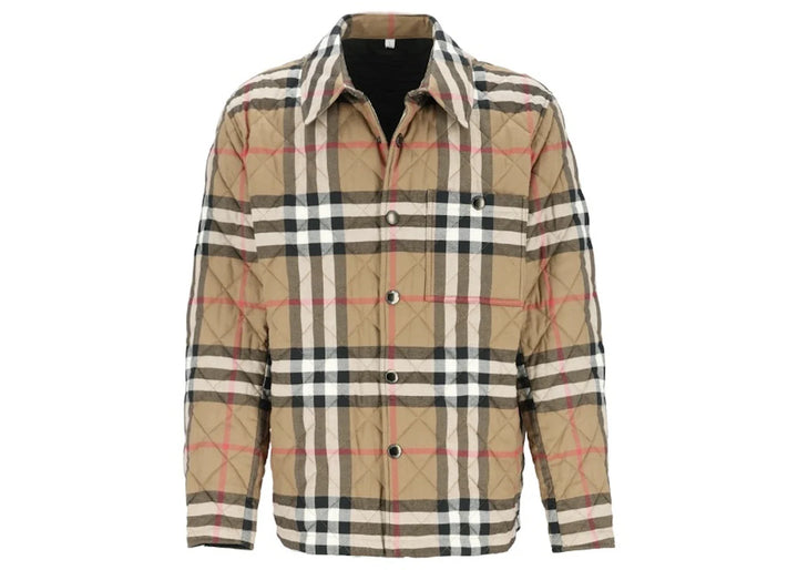 Burberry Forres Diamond Quilted Jacket Taupe Brown