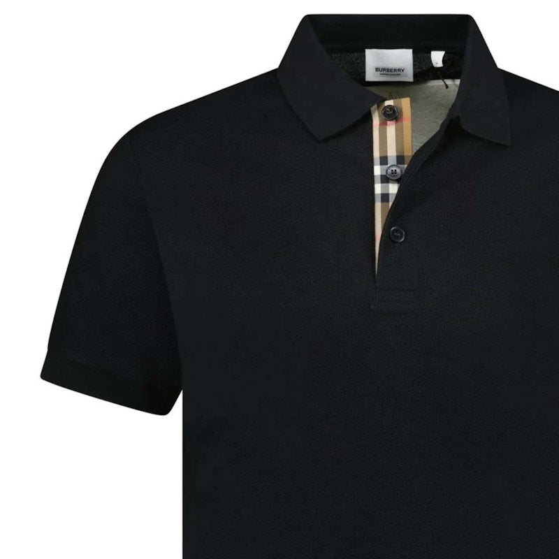 Burberry Hartford Check Placket Polo Black