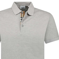 Burberry Hartford Check Placket Polo Grey