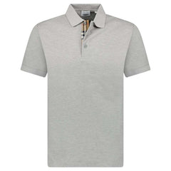 Burberry Hartford Check Placket Polo Grey
