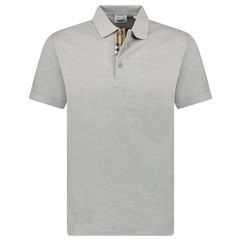 Burberry Hartford Check Placket Polo Grey