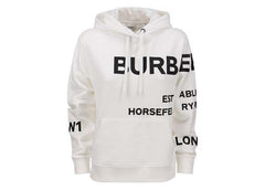 Burberry Horseferry Print Cotton Oversized Hoodie White