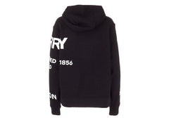 Burberry Horseferry Print Oversized Cotton Drawstring Hoodie Black