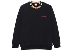 Burberry Icon Stripe Trim Cotton Sweatshirt Black