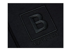 Burberry Letter Graphic Cotton Blend Zip Hoodie Black