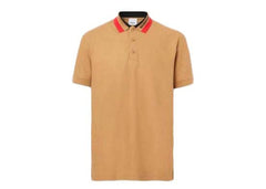 Burberry Logo Detail Cotton Piqué Polo Shirt Camel