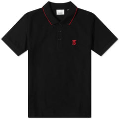Burberry Logo Embroidered Polo Black