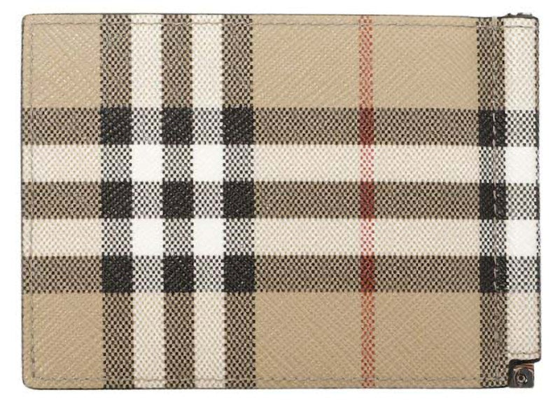 Burberry Money Clip (80841761) Wallet Check Beige