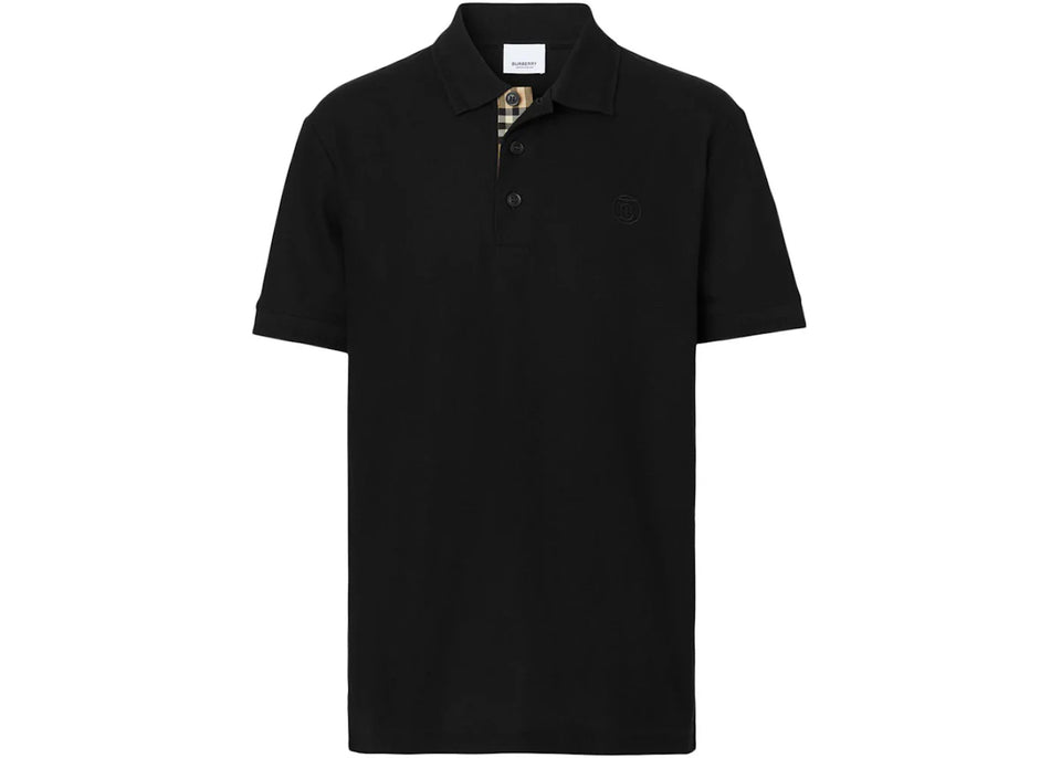 Burberry Monogram Motif Cotton Pique Polo Black/Archive Beige