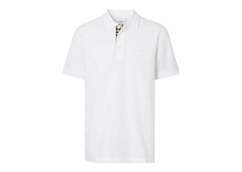 Burberry Monogram Motif Cotton Pique Polo White/Archive Beige