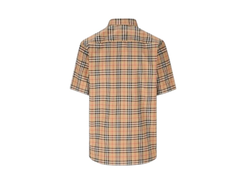 Burberry Nova-Check Pattern Cotton Shirt Archive Beige