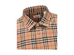 Burberry Nova-Check Pattern Cotton Shirt Archive Beige