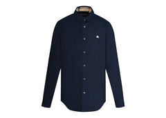 Burberry Stretch Cotton Poplin Shirt Navy