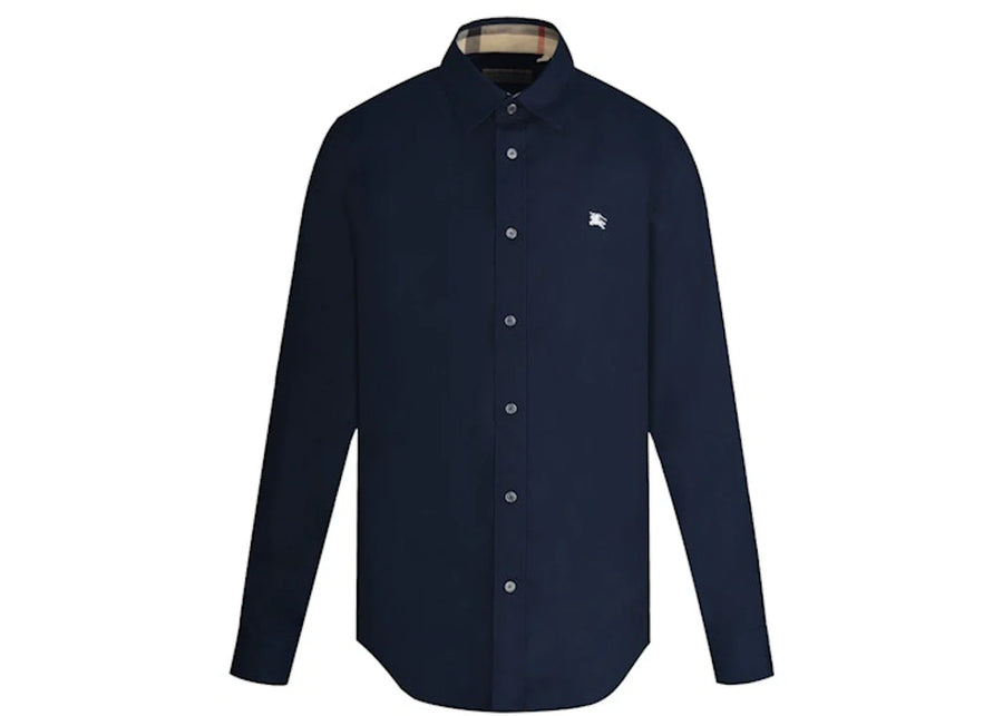 Burberry Stretch Cotton Poplin Shirt Navy