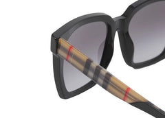Burberry Sunglasses Maple Square Frame Black Beige Vintage Check (40816711)