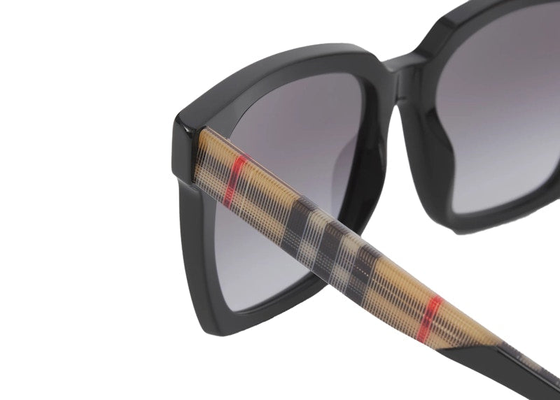 Burberry Sunglasses Maple Square Frame Black Beige Vintage Check (40816711)