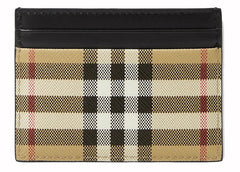 Burberry Vintage Check (5 Slot) Card Case Black/Archive Beige