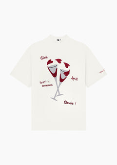 ‘CLINK & CONFESS’ TEE | OFF WHITE