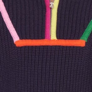 CROPPED HAMPTON SWEATER NAVY MULTI