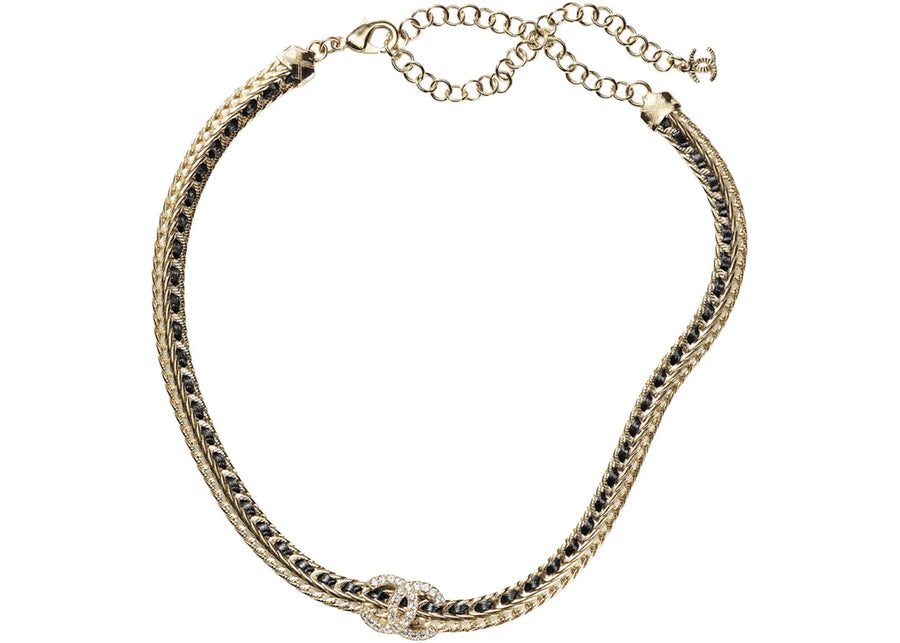 Chanel Gold Necklace AB8307 Gold/Black