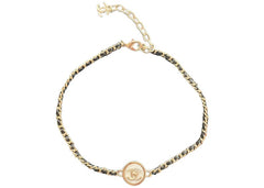 Chanel Round CC Logo Chocker Gold/White (ABA006)